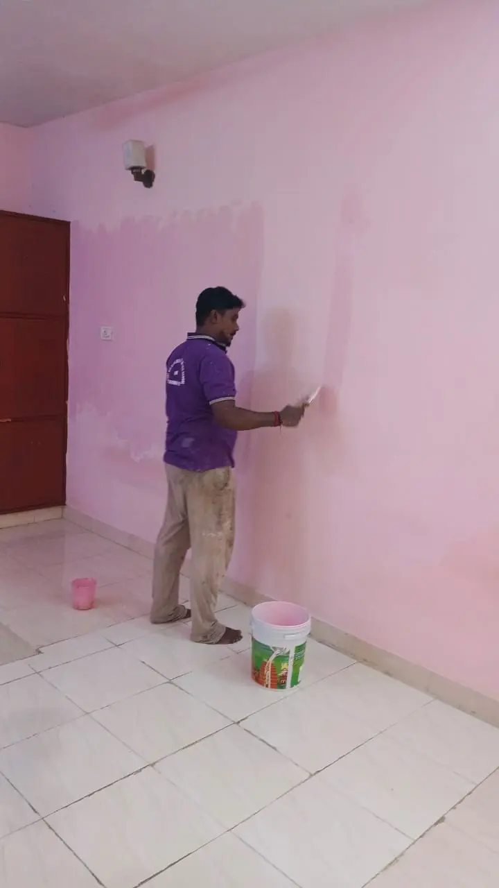 Interior wall painting work
