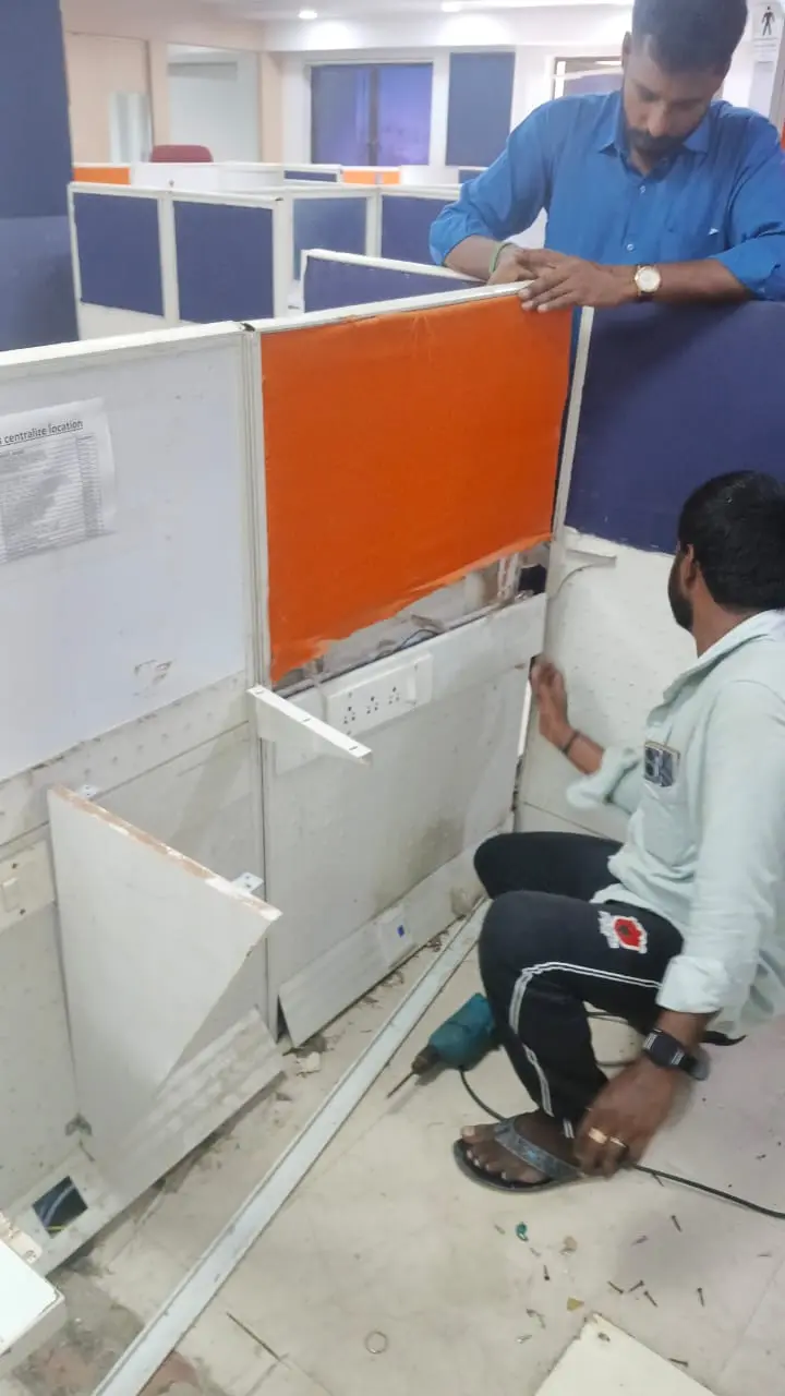 Office partition cleaning work