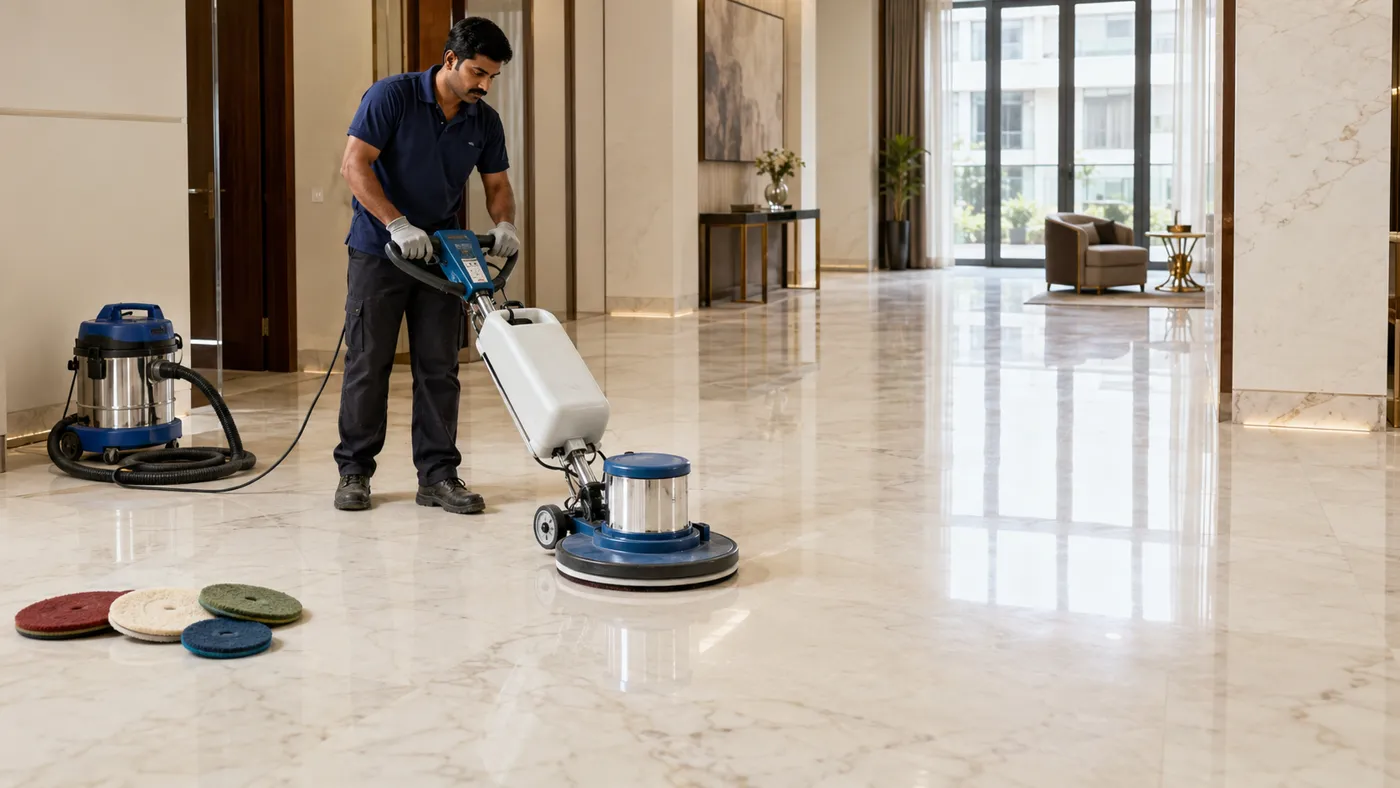 Marble Polishing service by JPR Carpet Service in Chennai